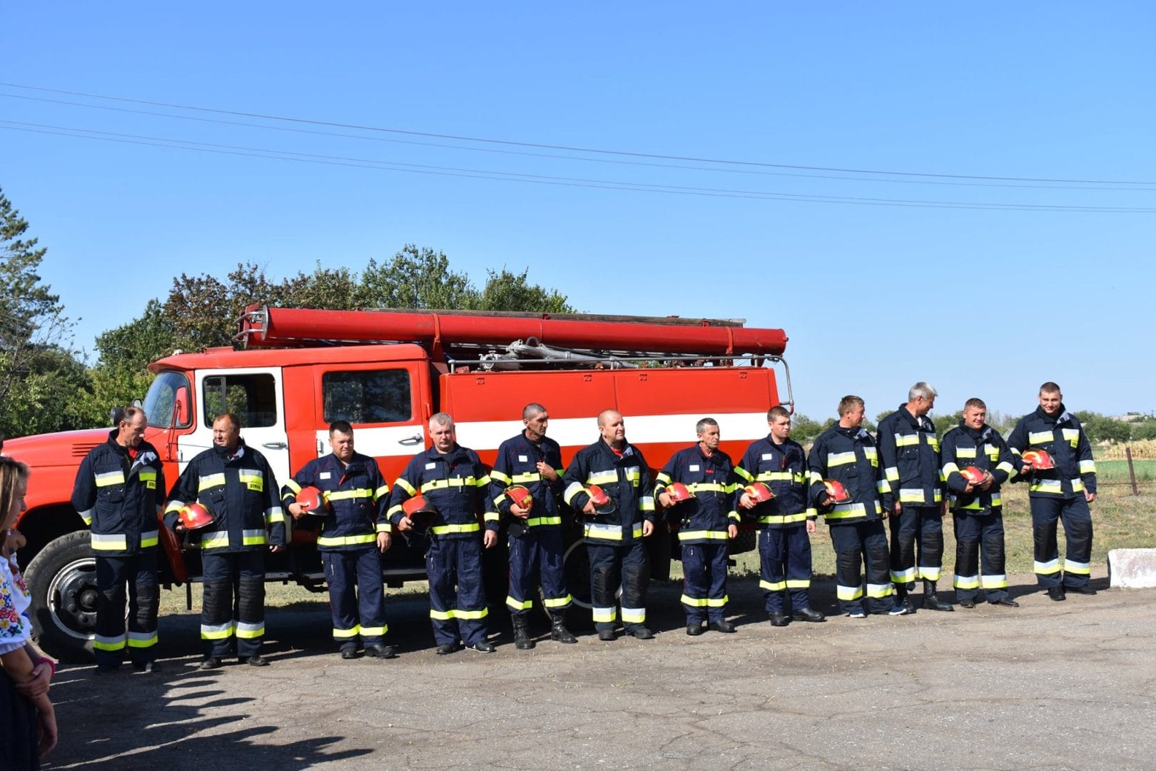 Volunteer fire brigade at the grand opening