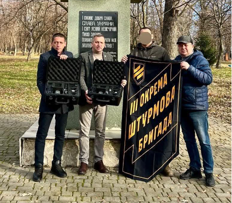 The Bilopillia Town Council handing over two drones to the military