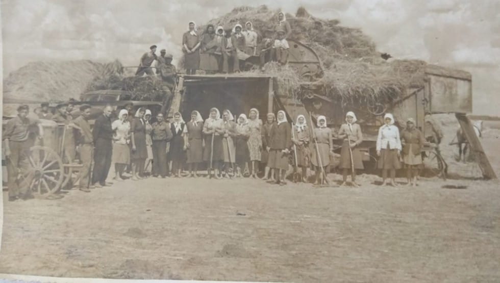 Harvesting in the Korets area. Photo from the group “Rivnyany v temi”
