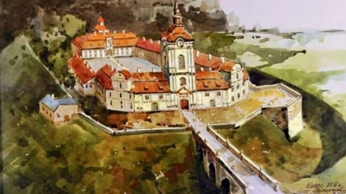 The Castle of the Princes of Korets. Painting by Polish artist Zbigniew Szczepanek