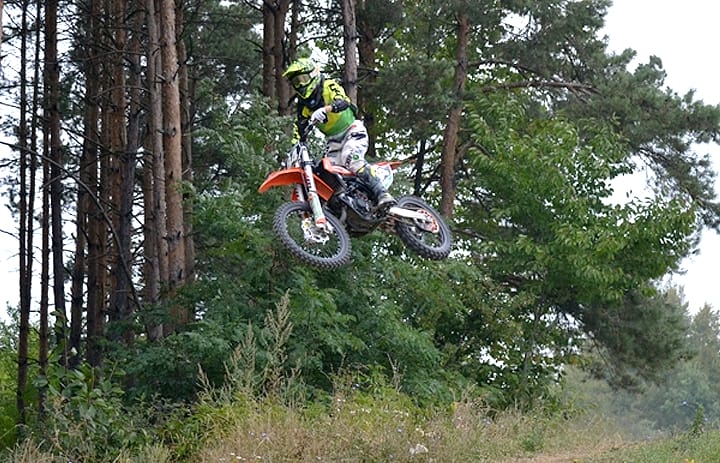 Competition on the motorcycle track in the Polyany tract in the settlement of Hlyboka