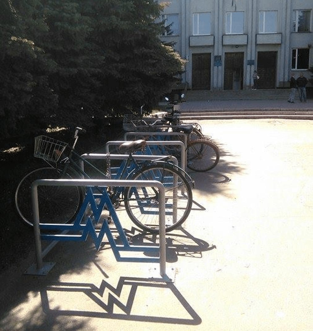 Bicycle parking in Myrhorod