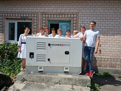 The Myropil Outpatient Clinic receiving a generator donated by UNICEF