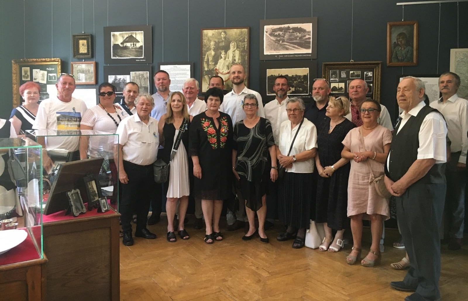 Liudmyla Dmytruk at the opening of the exhibition entitled