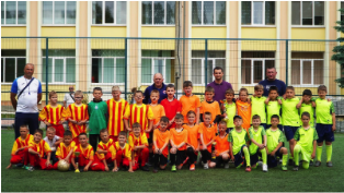 The children's football team of the Lysets community