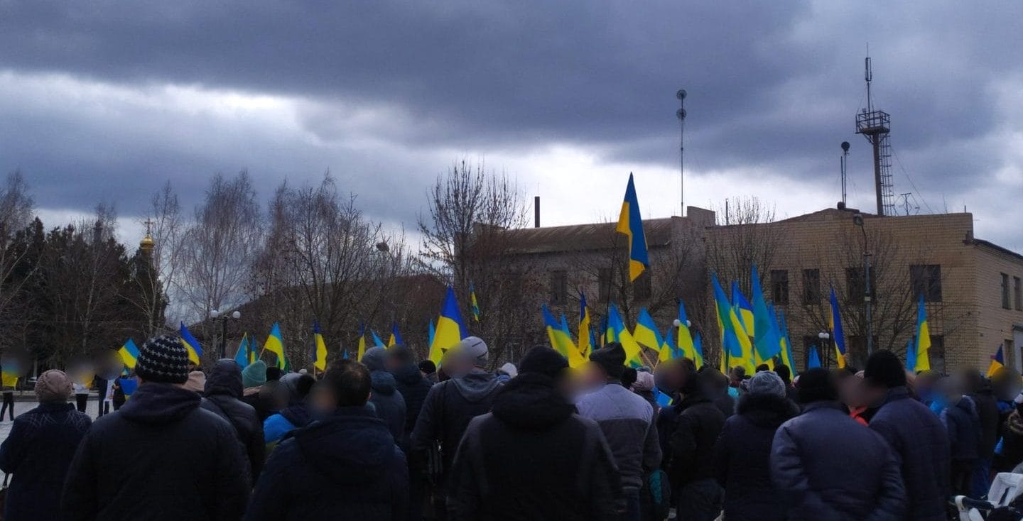 Rally at the square in Ivanivka, 2022