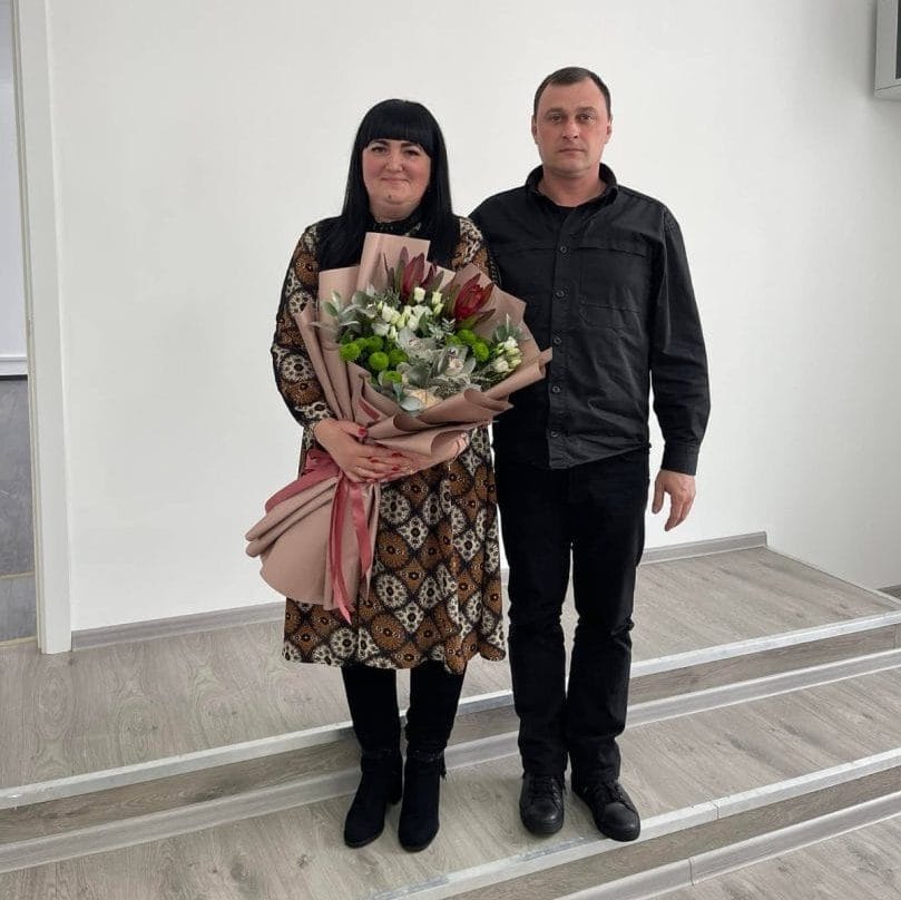 Kamiana Village Head Mykola Kostashchuk and the Secretary of the Village Council Oksana Moskal