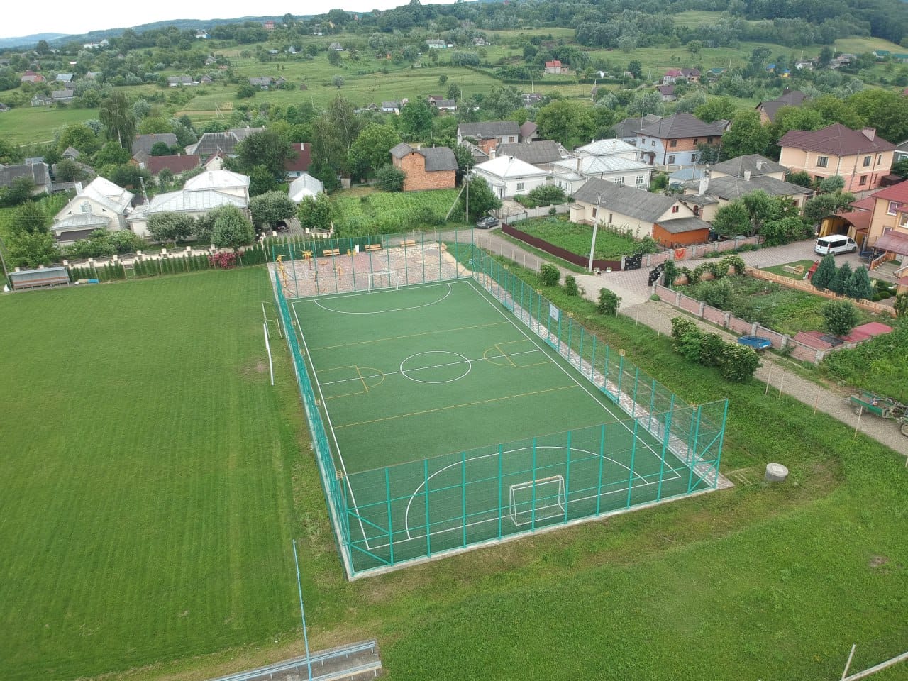Stadium in the village of Tysovets